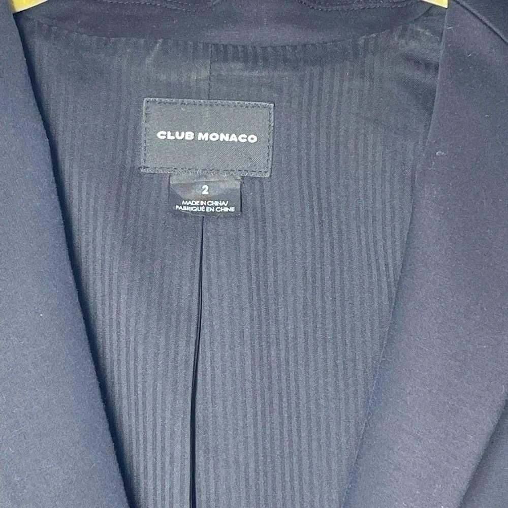 Club Monaco blazer black sz 2 stretch cotton spandex blend